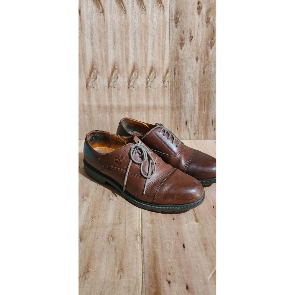 Timberland Mens Shoes Waterproof Size 9M Brown Cap Toe Oxford